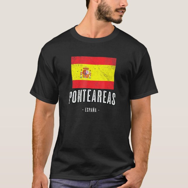 Pontearea Spain ES Flagga City - Bandera Ropa - T Shirt (Framsida)