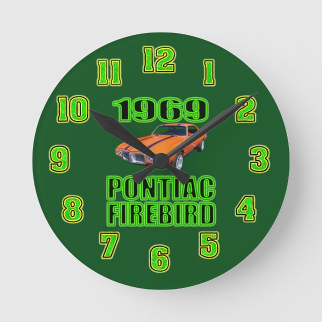 Pontiac 1969 avfyrar fågelklockan rund klocka (Framsida)