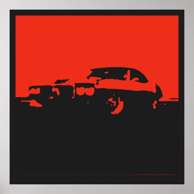 Pontiac Firebird, 1969 - Red on black poster (Framsidan)