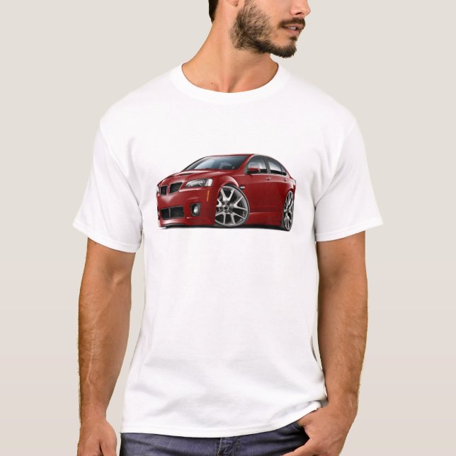 Pontiac G8 GXP rödbrun bil T-shirt (Framsida)