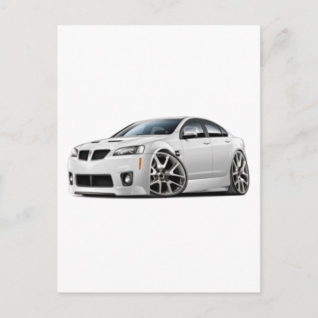 Pontiac G8 GXP White Car Vykort (Framsida)