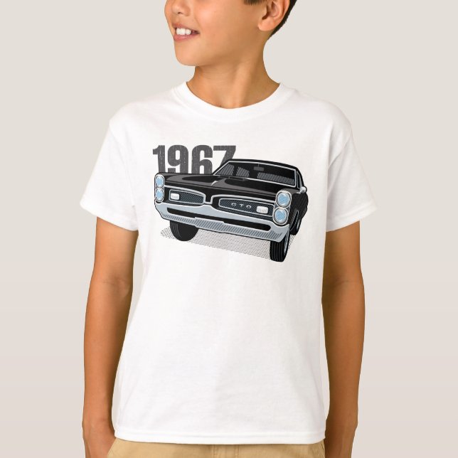 Pontiac GTO svart 1967 T Shirt (Framsida)