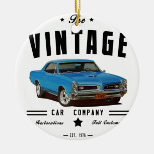 Pontiac GTO vintagegarage 1966 Julgransprydnad Keramik