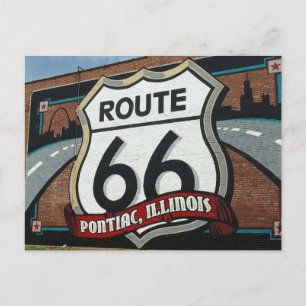 Pontiac Illinois US Route 66-skyltkort Vykort