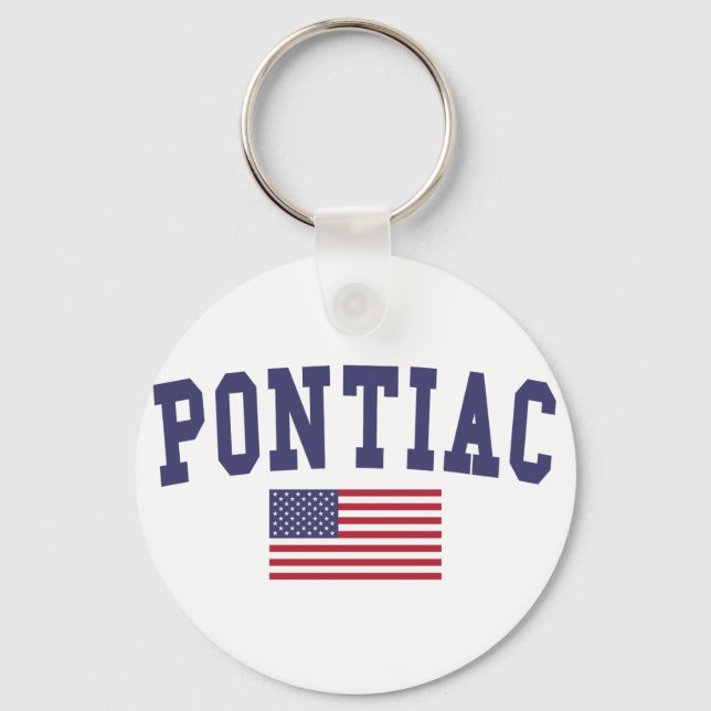 Pontiac US Flagga Nyckelring (Framsida)