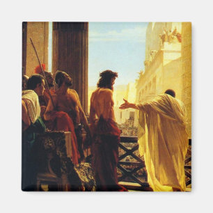 Pontius Pilate som framlägger en scourged Jesus Magnet