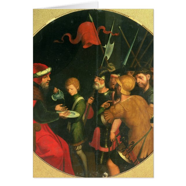 Pontius Pilate som tvättar hans händer Hälsningskort (Framsidan)