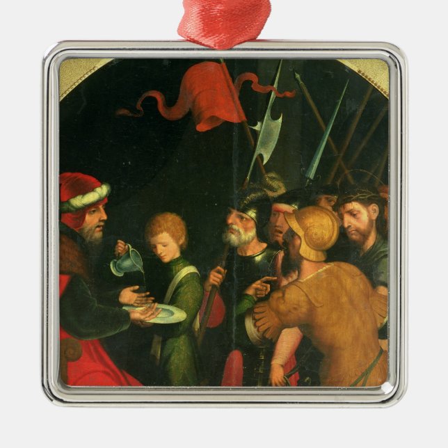 Pontius Pilate som tvättar hans händer Julgransprydnad Metall (Framsidan)