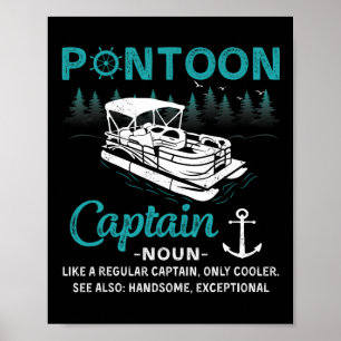 Pontonkapten Definition Rolig Pontonbåt Båt Poster