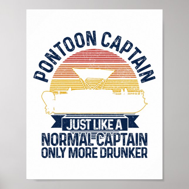Pontoon Boat Funny Gift Poster (Framsidan)