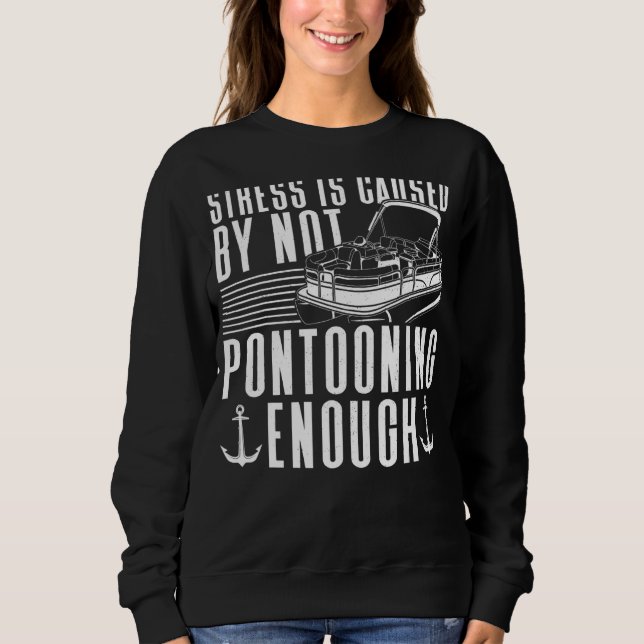 Pontoon Boat Kapten Boating 1 T Shirt (Framsida)