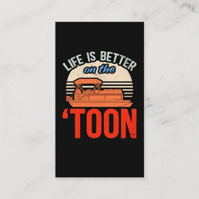 Pontoon Boat Kapten Boating Visitkort (Framsida)