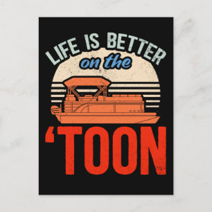 Pontoon Boat Kapten Boating Vykort