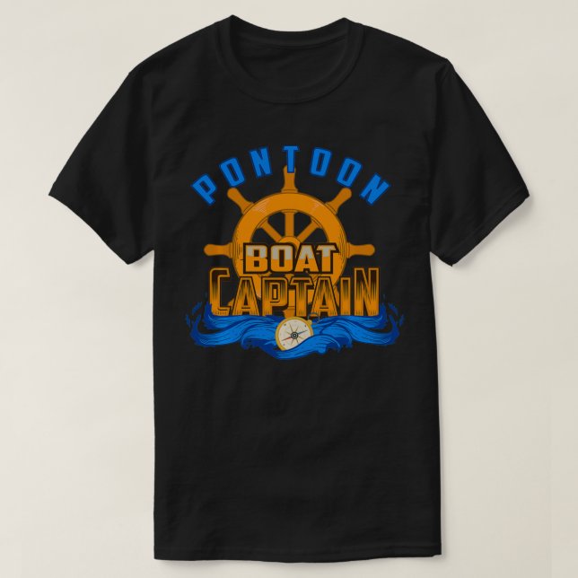 Pontoon Boat Kapten Cute Sea Adventurers Gift T Shirt (Design framsida)