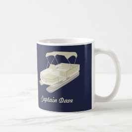 Pontoon Boat Personlig Coffee Mugg Navy Blue