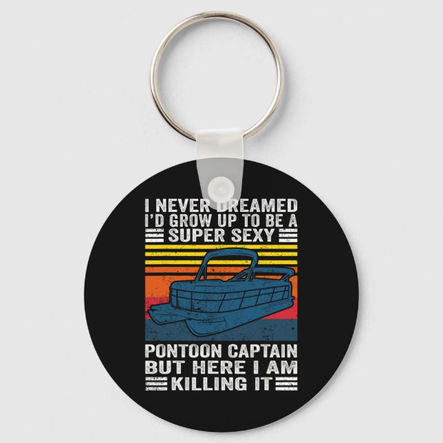 Pontoon Boating Lake Adventures For Summer Pontoon Nyckelring (Framsida)