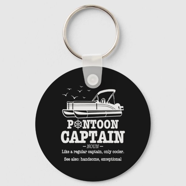 Pontoon Captain Definition Boat Life Funny Boating Nyckelring (Framsida)
