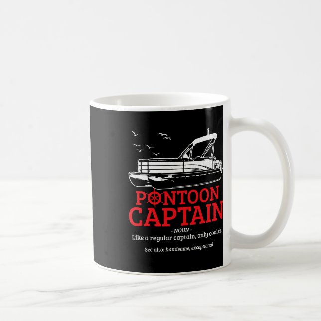 Pontoon Captain Definition Funny Pontoon Boat Boat Kaffemugg (Höger)