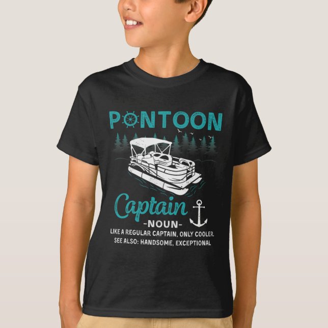 Pontoon Captain Definition Funny Pontoon Boat Boat T Shirt (Framsida)