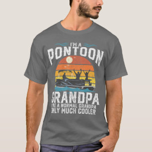 Pontoon Farfar Kapten Retro Rolig Båttur Pappa T Shirt