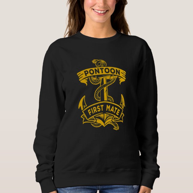Pontoon First Mate Boat Anchor T Shirt (Framsida)