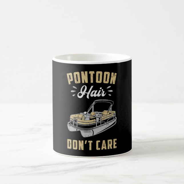 Pontoon Hair bryr sig inte om båtsegling Yacht Kaffemugg (Center)