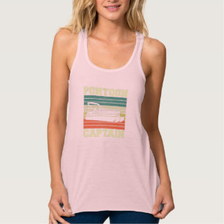 Pontoon Kapten Boat Funny Retro Vintage Linne Med Racerback