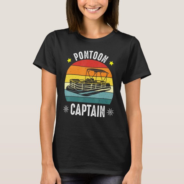 Pontoon Kapten Boating Boat Kapten Outfit T Shirt (Framsida)