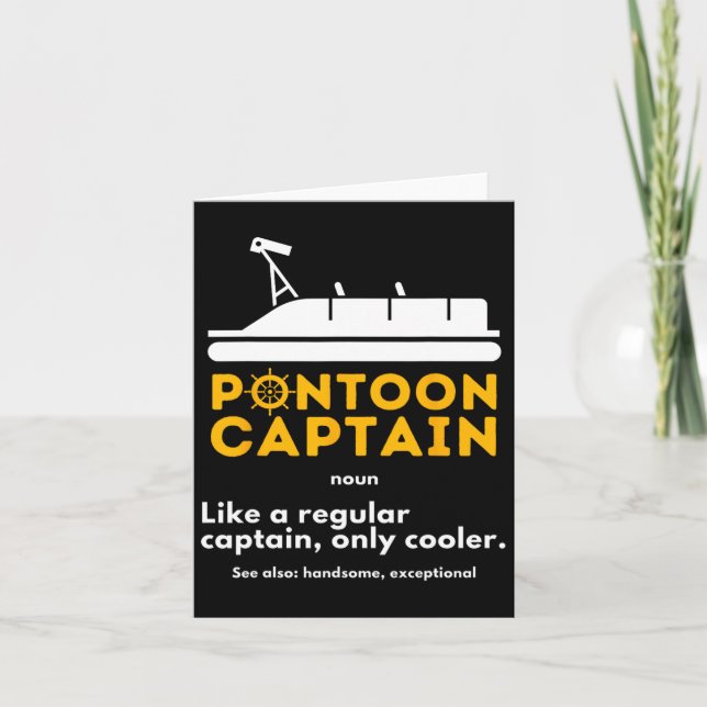 Pontoon Kapten Definition - Funny Boat Pontooning Kort (Framsida)