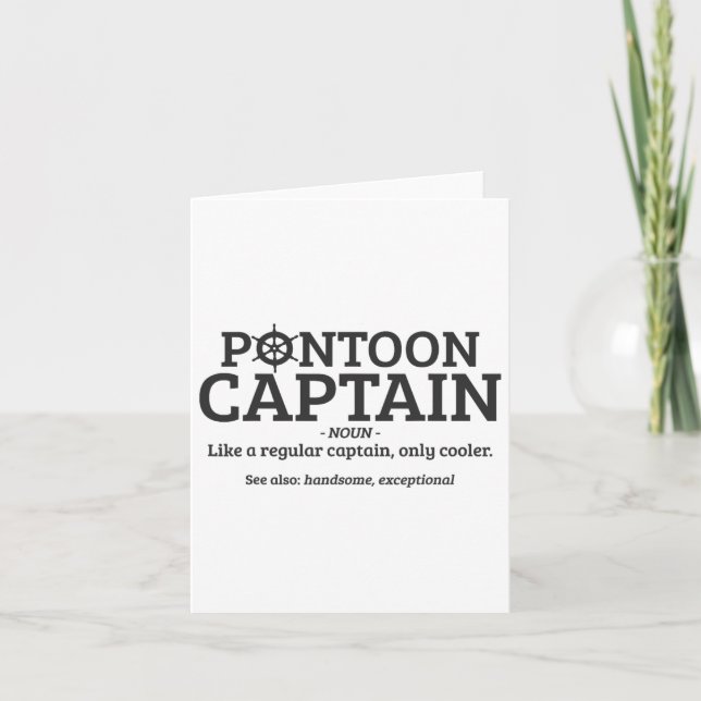 Pontoon Kapten Definition Funny Pontoon Boat Boat Kort (Framsida)