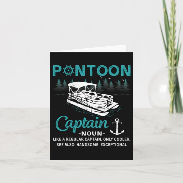 Pontoon Kapten Definition Funny Pontoon Boat Boat Kort (Framsida)