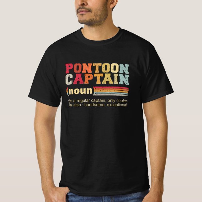 Pontoon Kapten Noun | Pontoon Boating Älskare T Shirt (Framsida)