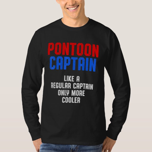 Pontoon Kapten Sailing Sailboat Sailor 14 T Shirt (Framsida)