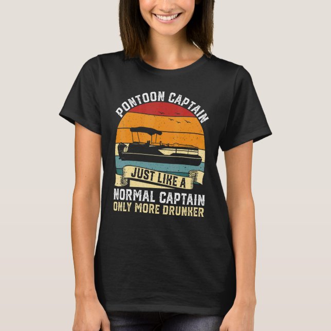 Pontoon kapten som en normal kapten... t shirt (Framsida)