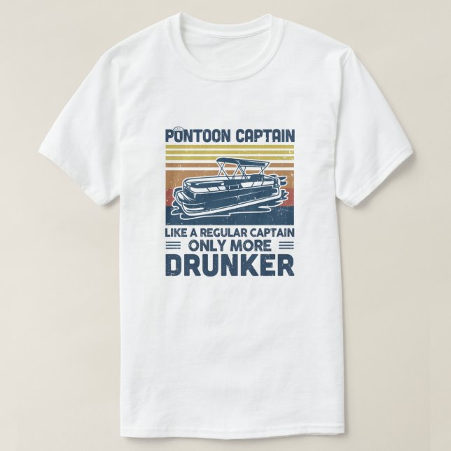Pontoon kapten som en vanlig kapten... t shirt (Design framsida)