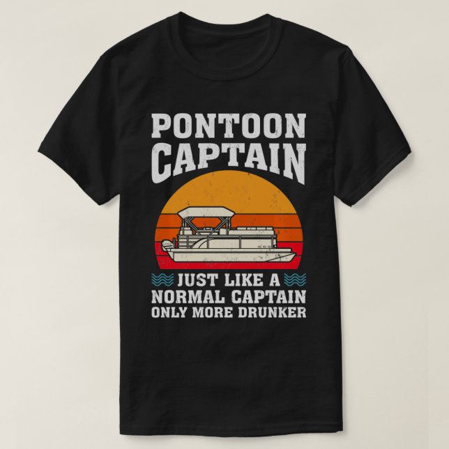 Pontoon kapten som en vanlig kapten... t shirt (Design framsida)