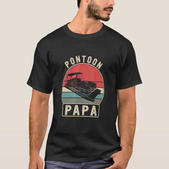 Pontoon Pappa Fars dag T Shirt (Framsida)