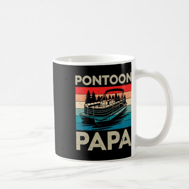 Pontoon Pappa Recto Boat kapten Pontoon Owner Papp Kaffemugg (Höger)