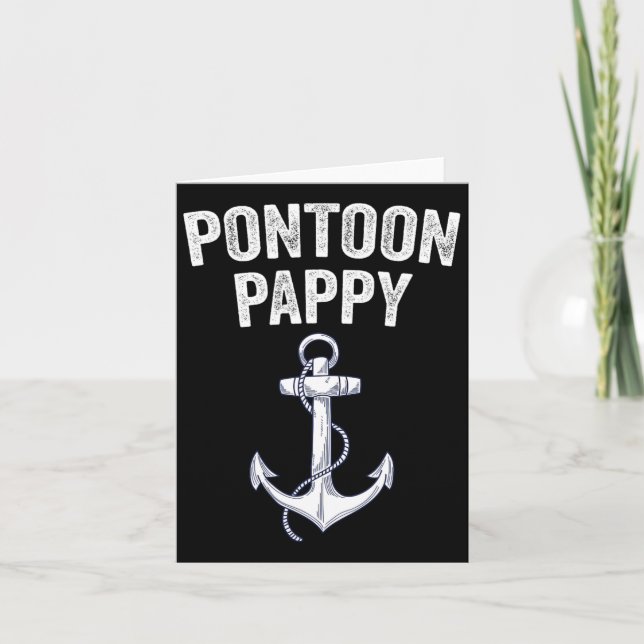 Pontoon Pappy kapten Gift Sjö Sailor Fishing Boa Kort (Framsida)