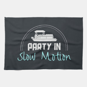 Pontoon Party i det långsamma rörelse Kökshandduk