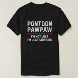 Pontoon Pawpaw Rolig Grandpa Båt Kapten Present T Shirt