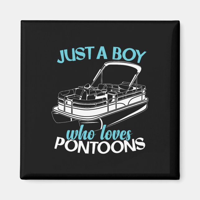 Pontoon Pontooning Boating Kids Magnet (Framsidan)