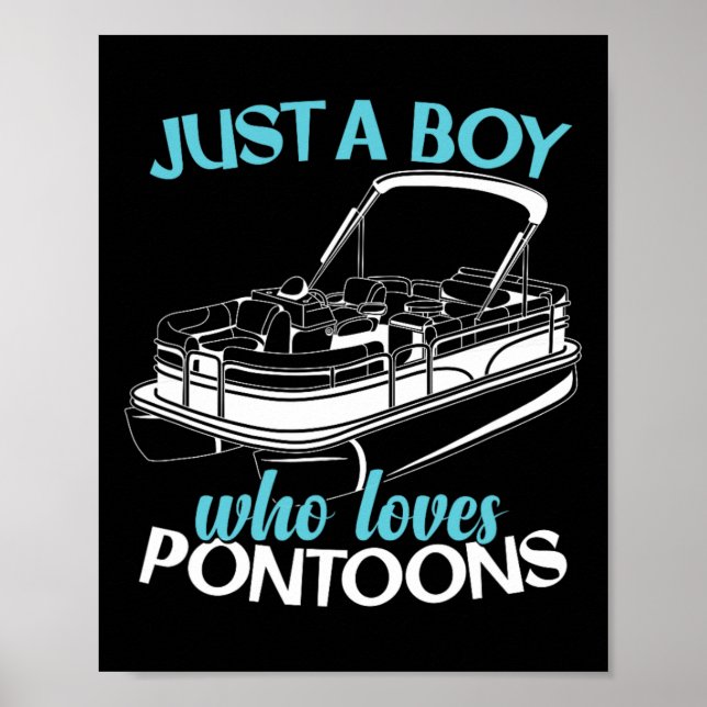 Pontoon Pontooning Boating Kids Poster (Framsidan)