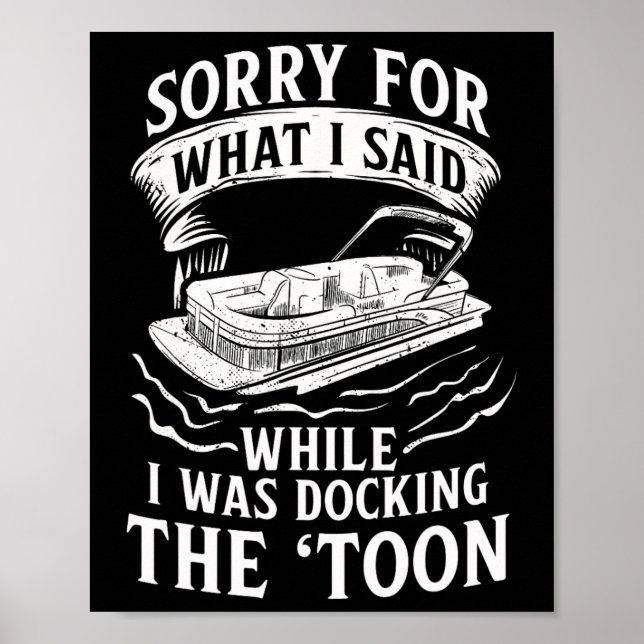 Pontoon Pontooning Toon Pantoon Pontoon Boat Sjö Poster (Framsidan)