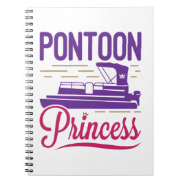 Pontoon Princess Pontooning Motor Boating Anteckningsbok