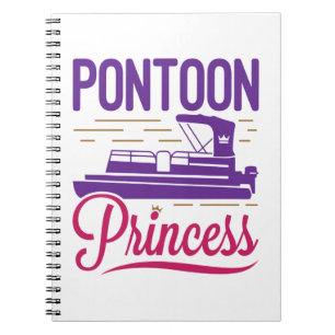 Pontoon Princess Pontooning Motor Boating Anteckningsbok