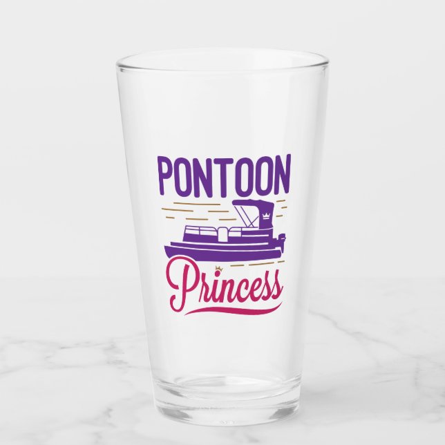 Pontoon Princess Pontooning Motor Boating Glaskopp (Framsida)