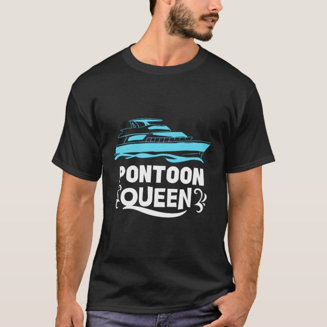 Pontoon Queen Boat Tee Funny Boating Costume Ponto (Framsida)