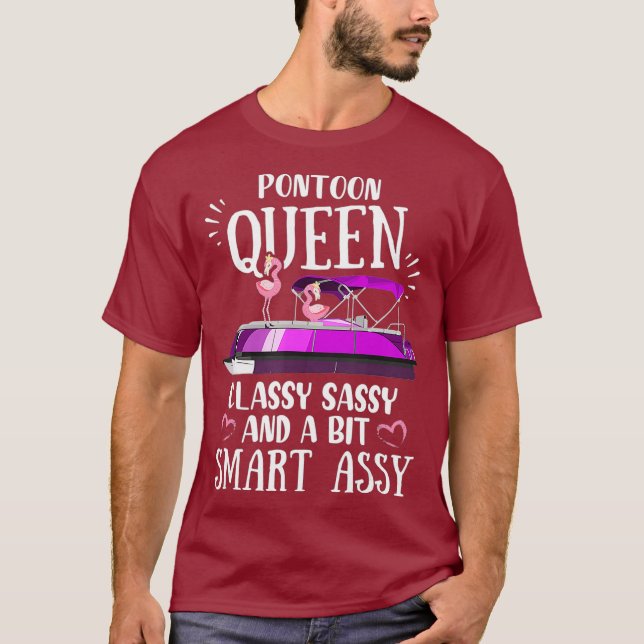 Pontoon Queen Classy Sassy och en bitter smart ass T Shirt (Framsida)