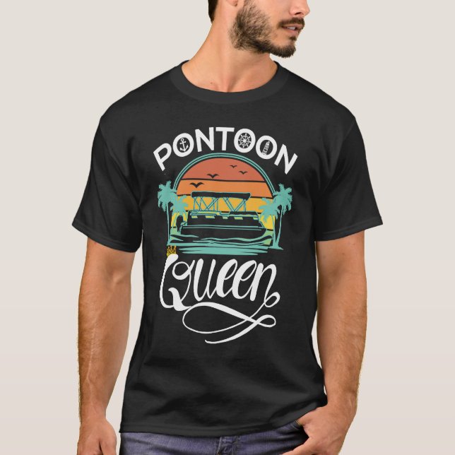 Pontoon Queen  Pontoon Boat Accessories T Shirt (Framsida)